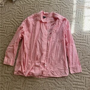 Torrid Orange Striped Oversized Shirt Jacket